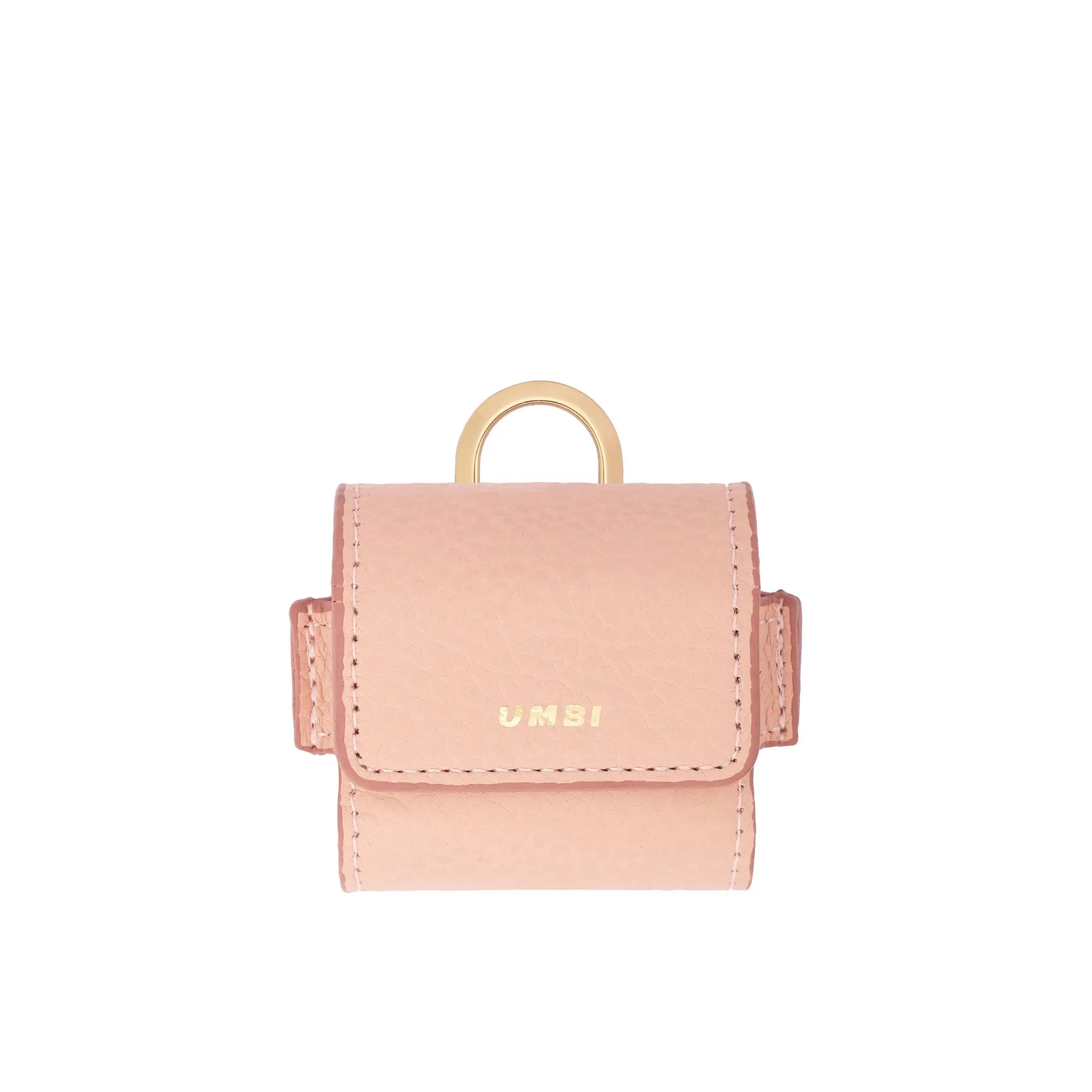 UMBI Personalized Leather AirPods Bag - Powder Pink