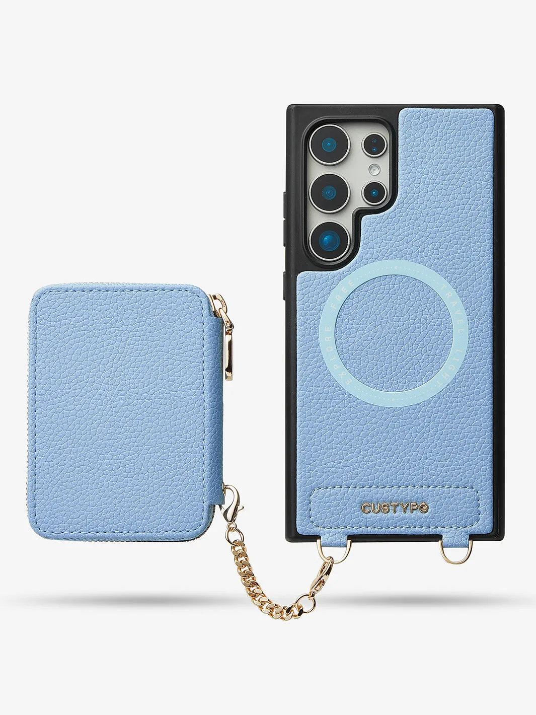 Unique Design Set- Samsung Galaxy Detachable Wireless Charging Crossbody Wallet Phone Case Set