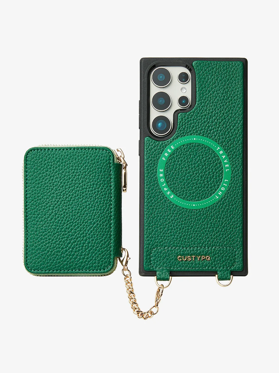 Unique Design Set- Samsung Galaxy Detachable Wireless Charging Crossbody Wallet Phone Case Set