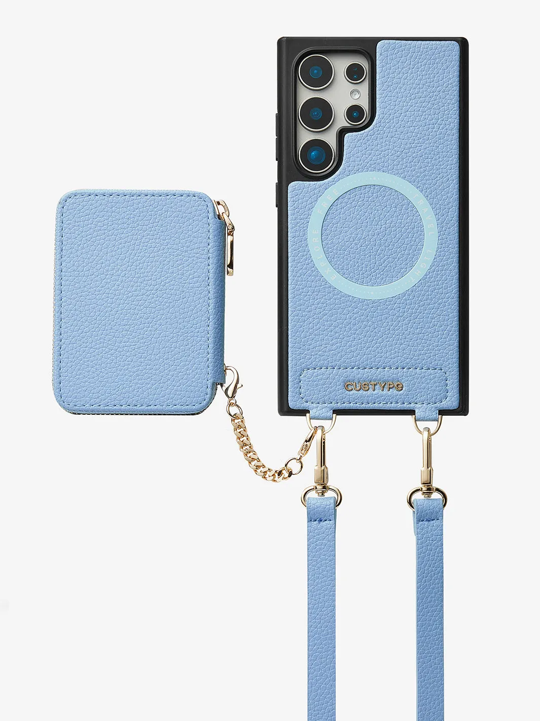 Unique Design Set- Samsung Galaxy Detachable Wireless Charging Crossbody Wallet Phone Case Set