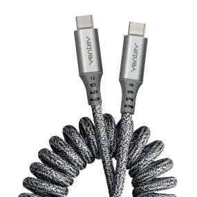 Ventev Helix USB C to USB C High Speed Travel Cable Gray by Ventev