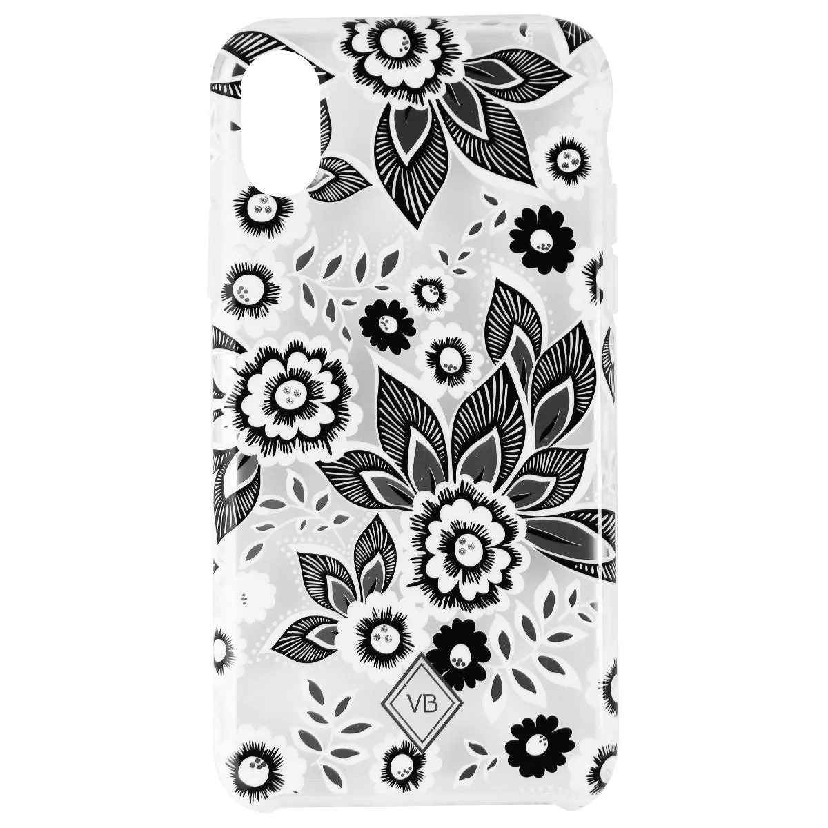 Vera Bradley Flexible Frame Case Apple iPhone X - White / Black Lotus Flowers