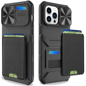 Vero Shockproof Wallet Case With Slide Camera Cover for iPhone 14 & 15 Series