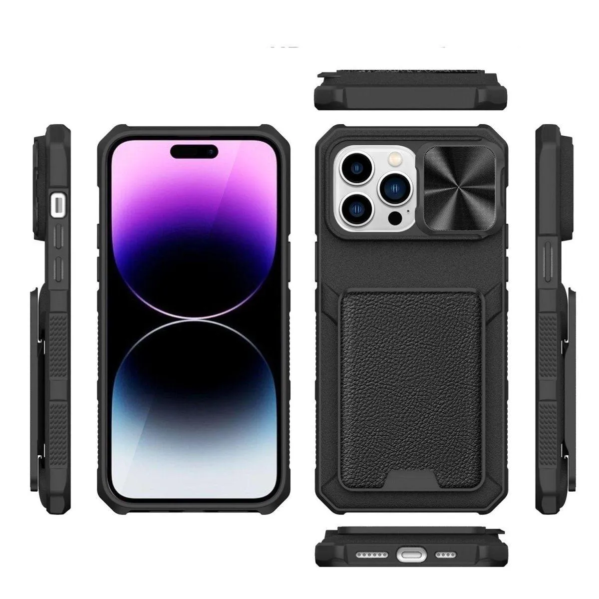 Vero Shockproof Wallet Case With Slide Camera Cover for iPhone 14 & 15 Series