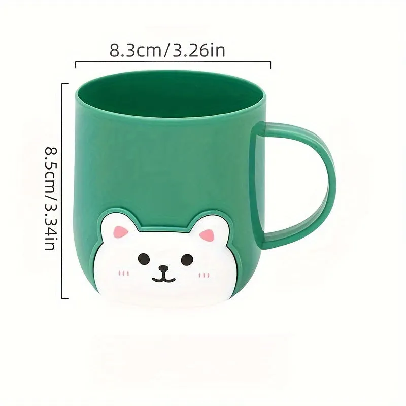 Very Cute Bear Pattern Mouthwash Cup, Cute Toothbrush Cup, Plastic Gargle Cup