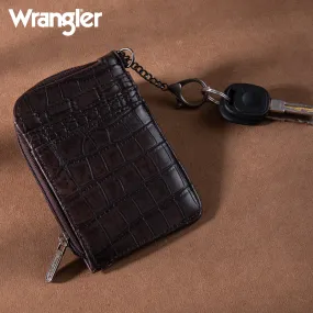 WG102-W005 Wrangler  Wrangler Croc Print  Mini Zip Card Case - Coffee