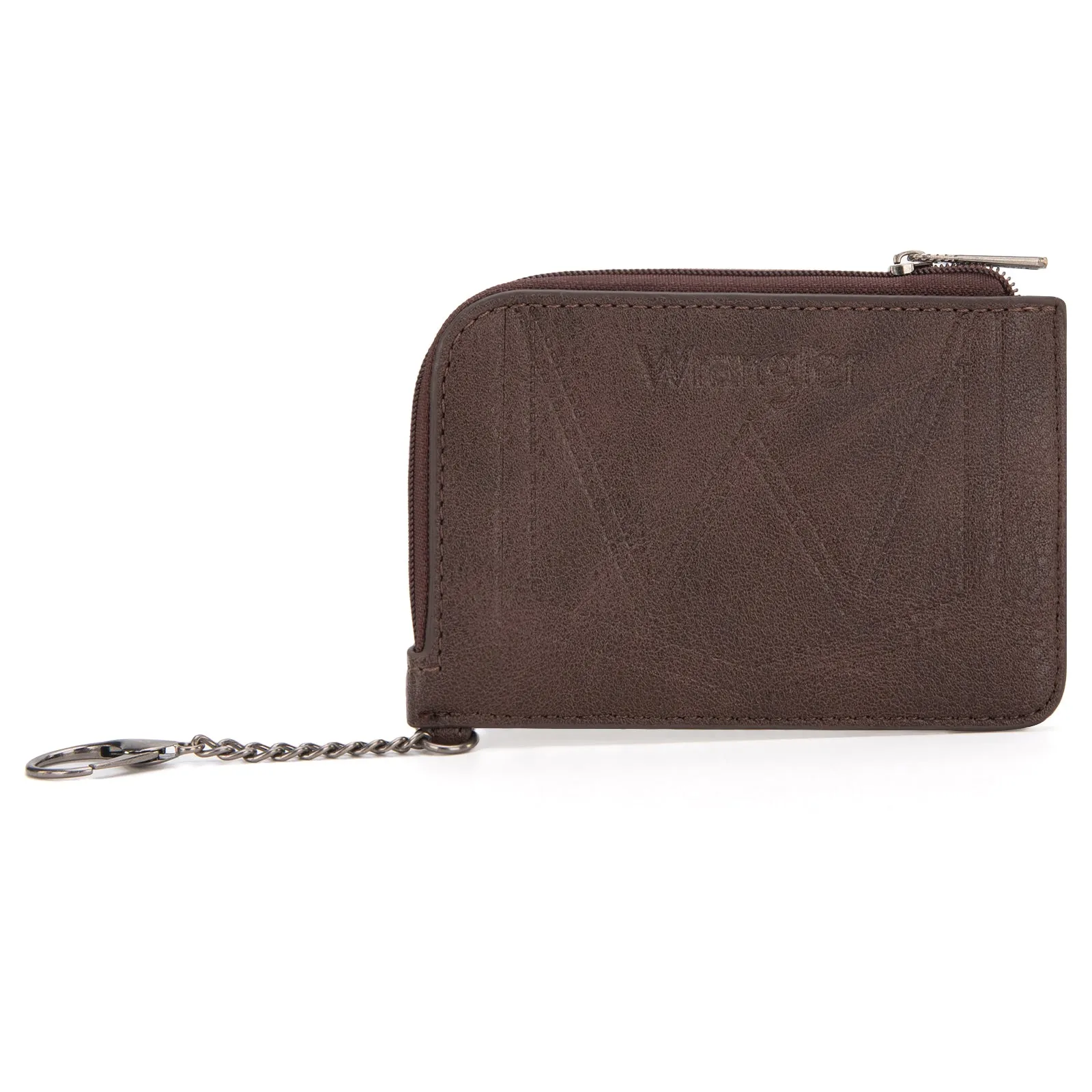 WG102-W005 Wrangler  Wrangler Croc Print  Mini Zip Card Case - Coffee