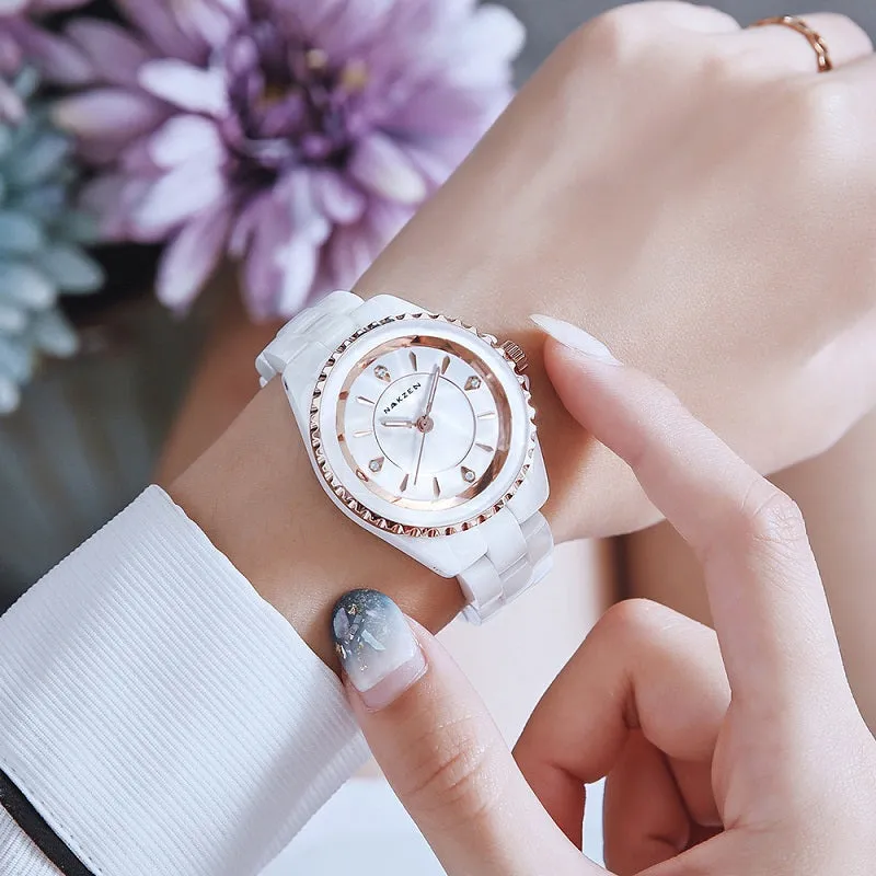 White Ceramic Strap Women's Watch