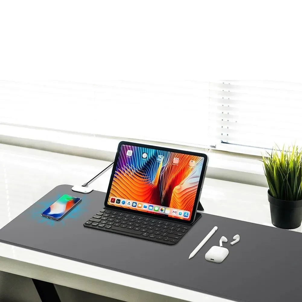 Wireless Charging Desk Mat - Multifunctional Office and Home Desk Pad