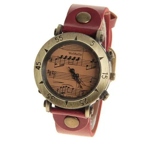 womage brand music watch women's watches leather ladies watch women watches clock saat bayan kol saati reloj relogio feminino