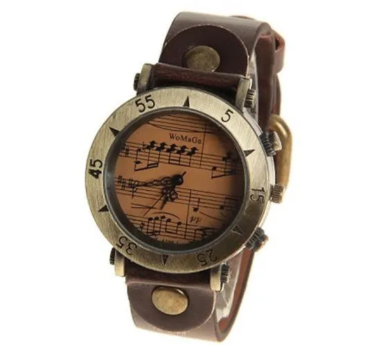 womage brand music watch women's watches leather ladies watch women watches clock saat bayan kol saati reloj relogio feminino