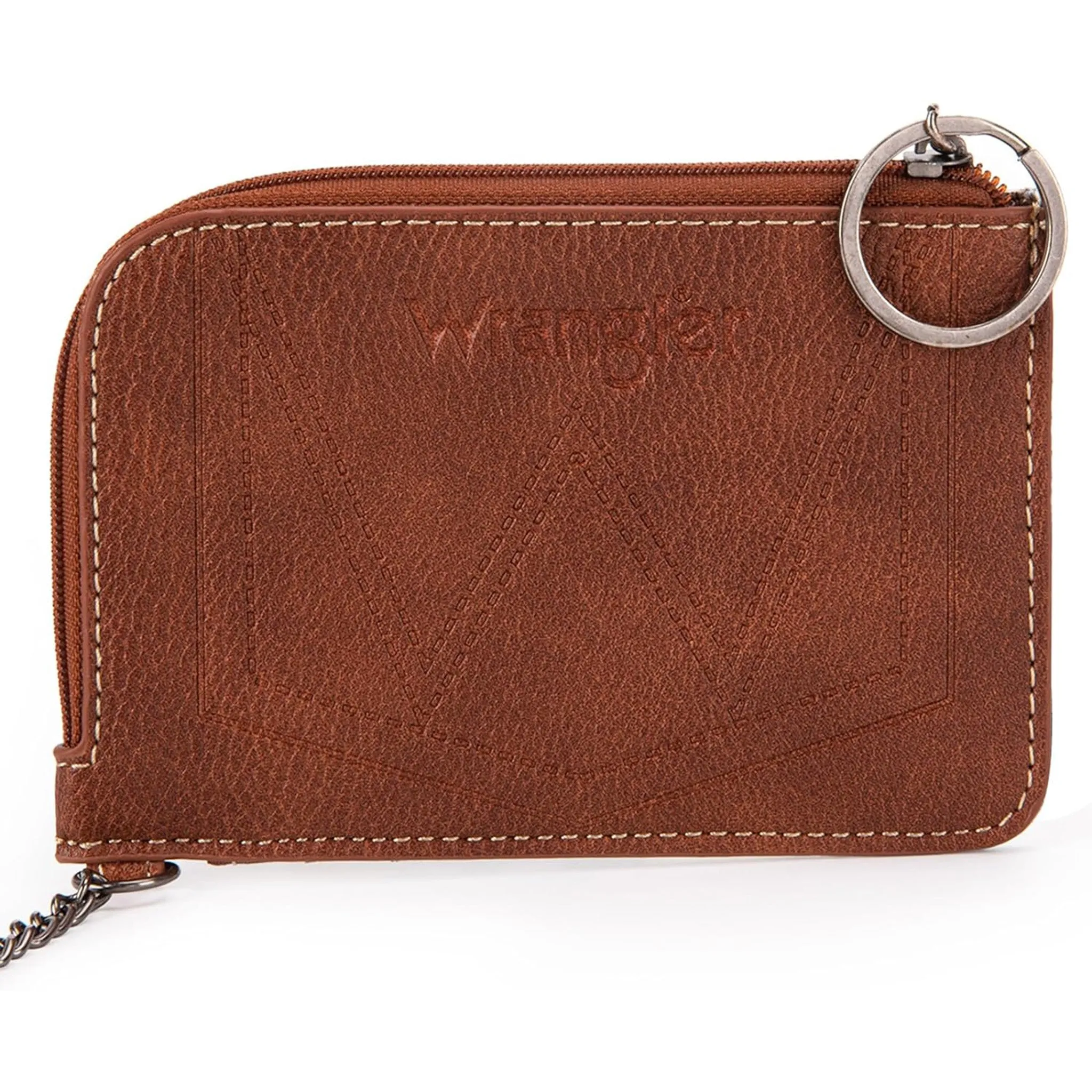 Wrangler Brown Aztec Zip Card Case