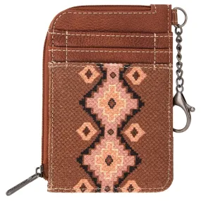 Wrangler Brown Aztec Zip Card Case